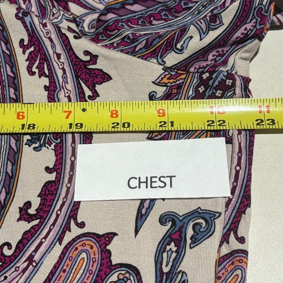 Chico's Womens Touch of Cool ¾ Sleeve Paisley T Shirt Sz 3 = US XL Boho Office - Picture 10 of 14